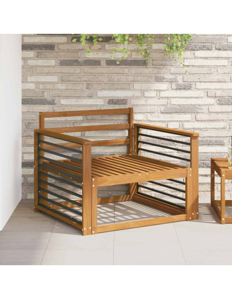 Bracciolo 2 pz Naturale 80 x 6 x 61 cm Legno di Acacia Massello