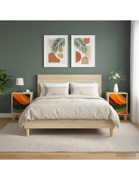Armadio da Notte BONN 2 pz Rovere Sonoma 36 x 33 x 50 cm
