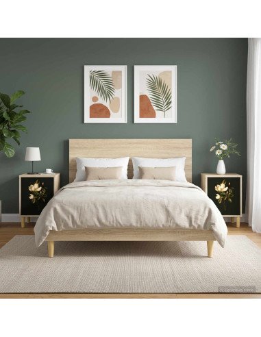 Armadio da Notte BREMEN 2 pz Rovere Sonoma 36 x 33 x 50 cm