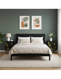 Armadio da Notte RHENEN 2 pz Rovere Nero 36 x 33 x 51 cm