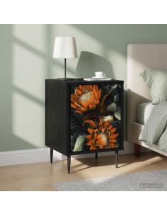 Armadio da Notte LOCHEM 2 pz Rovere Nero 36 x 33 x 51 cm