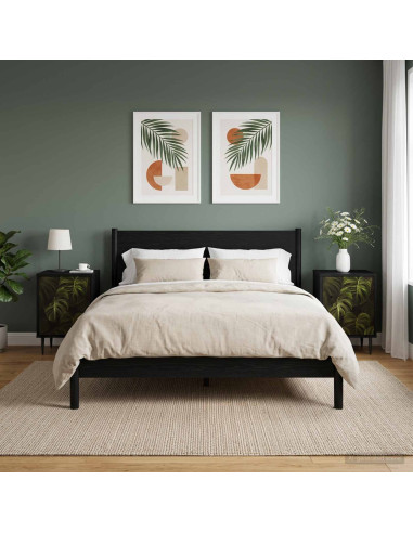 Armadio da Notte ELBURG 2 pz Rovere Nero 36 x 33 x 51 cm