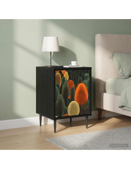 Armadio da Notte ZAANDAM 2 pz Rovere Nero 36 x 33 x 51 cm