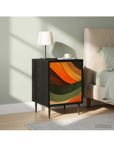 Armadio da Notte BONN 2 pz Rovere Nero 36 x 33 x 51 cm
