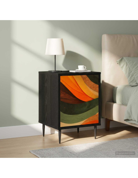 Armadio da Notte BONN 2 pz Rovere Nero 36 x 33 x 51 cm