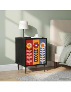 Armadio da Notte ESSEN 2 pz Rovere Nero 36 x 33 x 51 cm