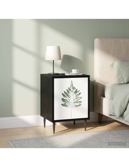 Armadio da Notte HANAU 2 pz Rovere Nero 36 x 33 x 51 cm