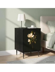 Armadio da Notte BREMEN 2 pz Rovere Nero 36 x 33 x 51 cm