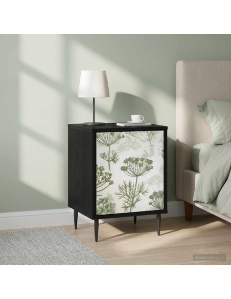 Armadio da Notte GOTHA 2 pz Rovere Nero 36 x 33 x 51 cm