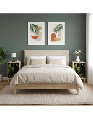 Armadio da Notte RHENEN 2 pz Rovere Sonoma 36 x 33 x 60 cm