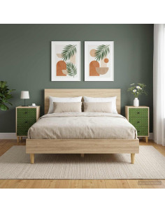 Armadio da Notte GELEEN 2 pz Rovere Sonoma 36 x 33 x 60 cm