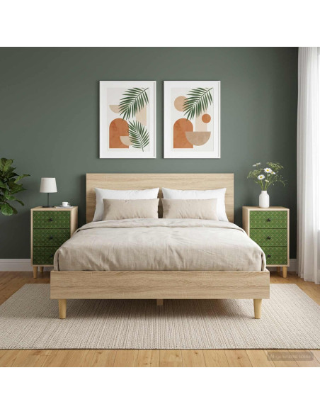 Armadio da Notte GELEEN 2 pz Rovere Sonoma 36 x 33 x 60 cm