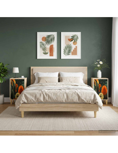 Armadio da Notte ZAANDAM 2 pz Rovere Sonoma 36 x 33 x 60 cm