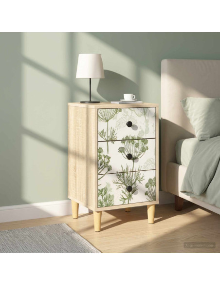 Armadio da Notte GOTHA 2 pz Rovere Sonoma 36 x 33 x 60 cm