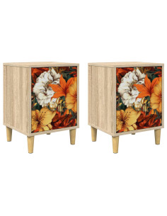 Armadio da Notte GENNEP 2 pz Rovere Sonoma 36 x 33 x 50 cm 2