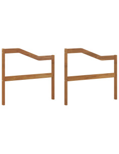 Bracciolo 2 pz Naturale 79 x 4 x 73 cm Legno di Acacia Massello 2