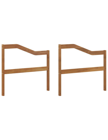 Bracciolo 2 pz Naturale 79 x 4 x 73 cm Legno di Acacia Massello