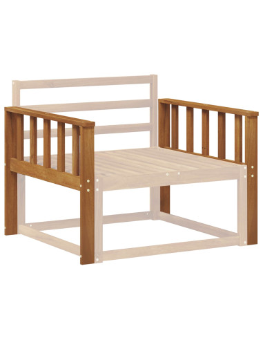 Bracciolo 2 pz Naturale 80 x 6 x 61 cm Legno di Acacia Massello