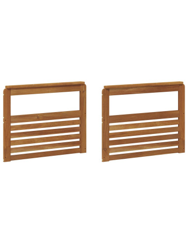 Bracciolo 2 pz Naturale 79 x 6 x 61 cm Legno di Acacia Massello