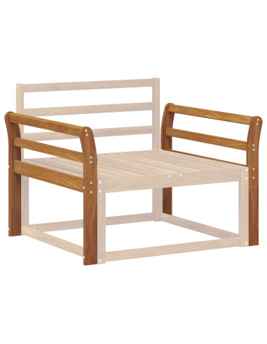 Bracciolo 2 pz Naturale 79 x 8 x 60 cm Legno di Acacia Massello