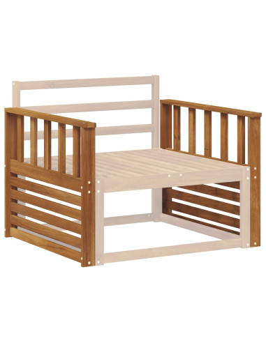 Bracciolo 2 pz Naturale 80 x 6 x 61 cm Legno di Acacia Massello