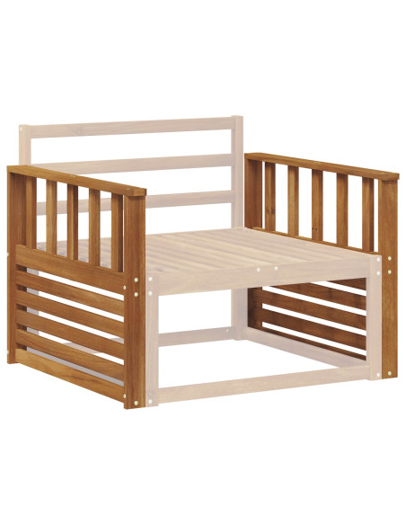 Bracciolo 2 pz Naturale 80 x 6 x 61 cm Legno di Acacia Massello