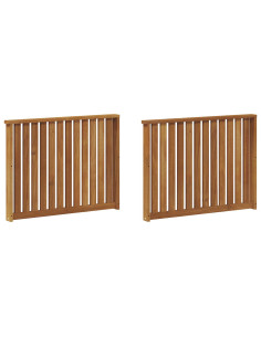 Bracciolo 2 pz Naturale 80 x 6 x 61 cm Legno di Acacia Massello 2