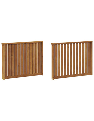 Bracciolo 2 pz Naturale 80 x 6 x 61 cm Legno di Acacia Massello