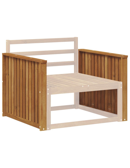 Bracciolo 2 pz Naturale 80 x 6 x 61 cm Legno di Acacia Massello