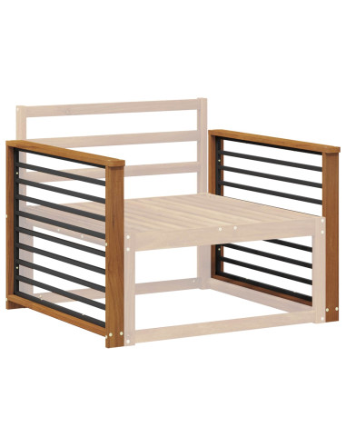 Bracciolo 2 pz Naturale 80 x 6 x 61 cm Legno di Acacia Massello