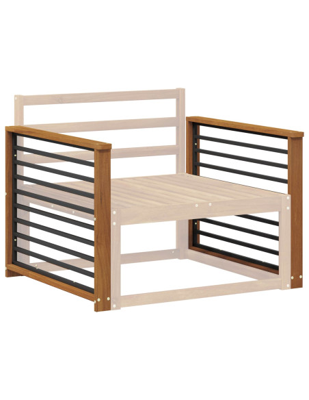 Bracciolo 2 pz Naturale 80 x 6 x 61 cm Legno di Acacia Massello