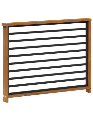 Bracciolo 2 pz Naturale 80 x 6 x 61 cm Legno di Acacia Massello