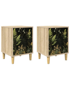 Armadio da Notte RHENEN 2 pz Rovere Sonoma 36 x 33 x 50 cm 2