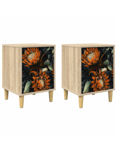 Armadio da Notte LOCHEM 2 pz Rovere Sonoma 36 x 33 x 50 cm