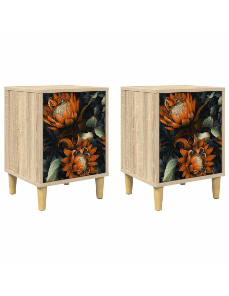 Armadio da Notte LOCHEM 2 pz Rovere Sonoma 36 x 33 x 50 cm