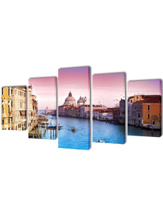 5 pz Set Stampa su Tela da Muro Venezia 200 x 100 cm 2