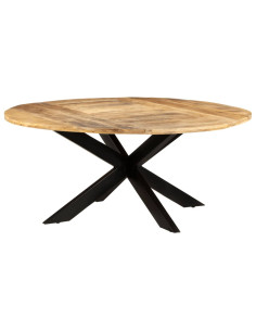 Tavolo da Pranzo Rotondo 175x75 cm in Massello di Mango Grezzo