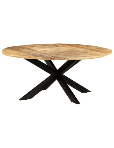 Tavolo da Pranzo Rotondo 175x75 cm in Massello di Mango Grezzo