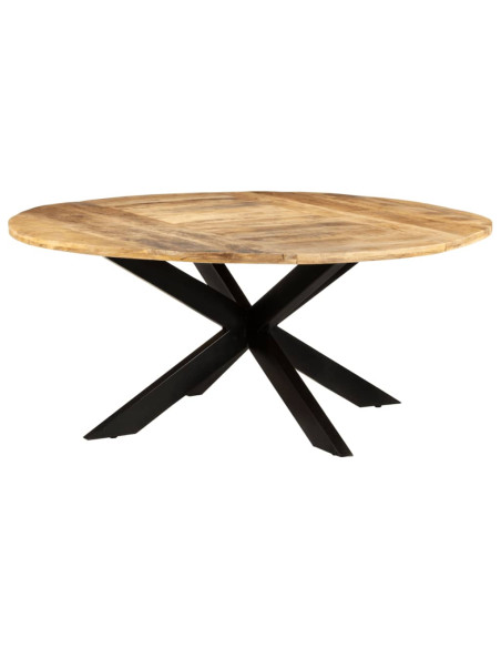 Tavolo da Pranzo Rotondo 175x75 cm in Massello di Mango Grezzo