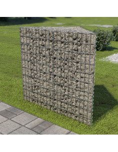Gabbione Letto Rialzato in Acciaio Zincato 75x75x100 cm