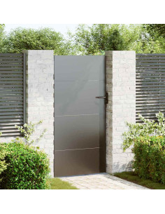 Cancello da giardino con blocco Nero 85 x 175 cm