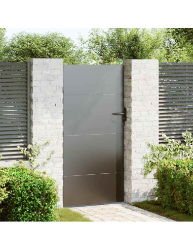 Cancello da giardino con blocco Nero 85 x 200 cm