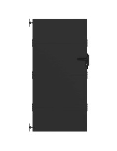 Cancello da giardino con blocco Nero 85 x 200 cm 2