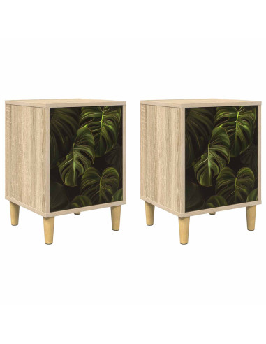 Armadio da Notte ELBURG 2 pz Rovere Sonoma 36 x 33 x 50 cm