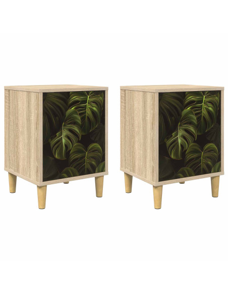 Armadio da Notte ELBURG 2 pz Rovere Sonoma 36 x 33 x 50 cm