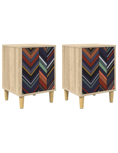Armadio da Notte OMMEN 2 pz Rovere Sonoma 36 x 33 x 50 cm