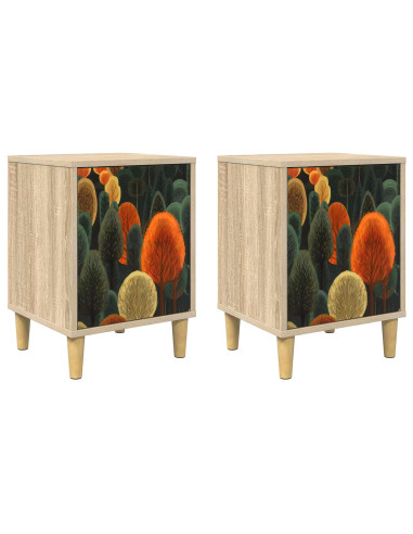 Armadio da Notte ZAANDAM 2 pz Rovere Sonoma 36 x 33 x 50 cm