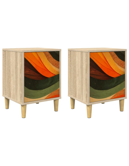 Armadio da Notte BONN 2 pz Rovere Sonoma 36 x 33 x 50 cm