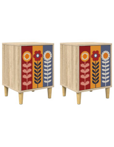 Armadio da Notte ESSEN 2 pz Rovere Sonoma 36 x 33 x 50 cm 2