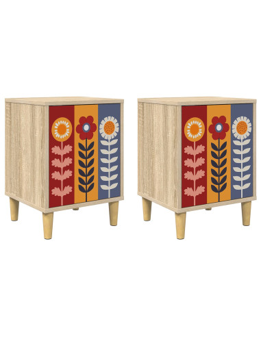 Armadio da Notte ESSEN 2 pz Rovere Sonoma 36 x 33 x 50 cm